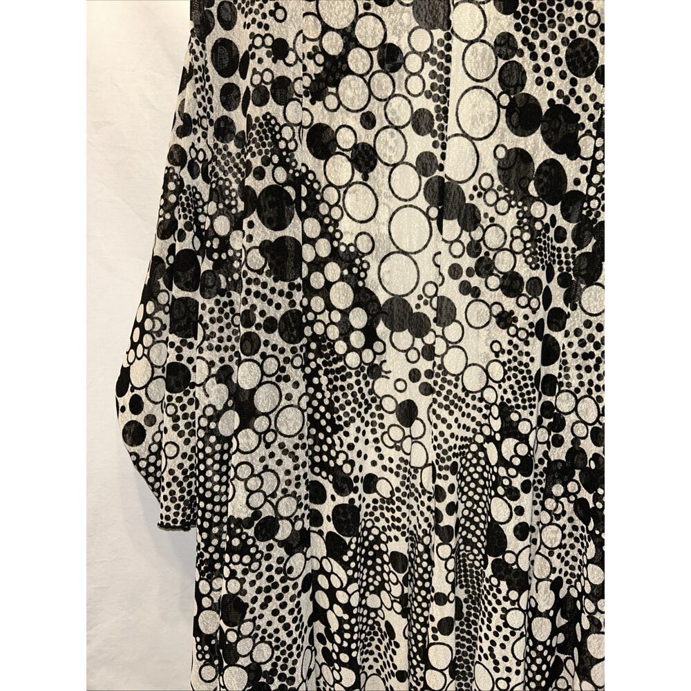 Ali Miles Cardigan Womens Plus 3X Black White Sheer Mesh Sweater Lightweight - Picture 10 of 13